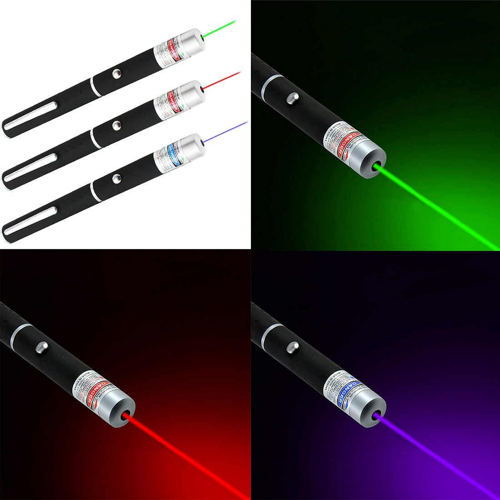 3 Packs 1000 Meters  Laser Pointer Pen Green Blue Red Light Visible Beam