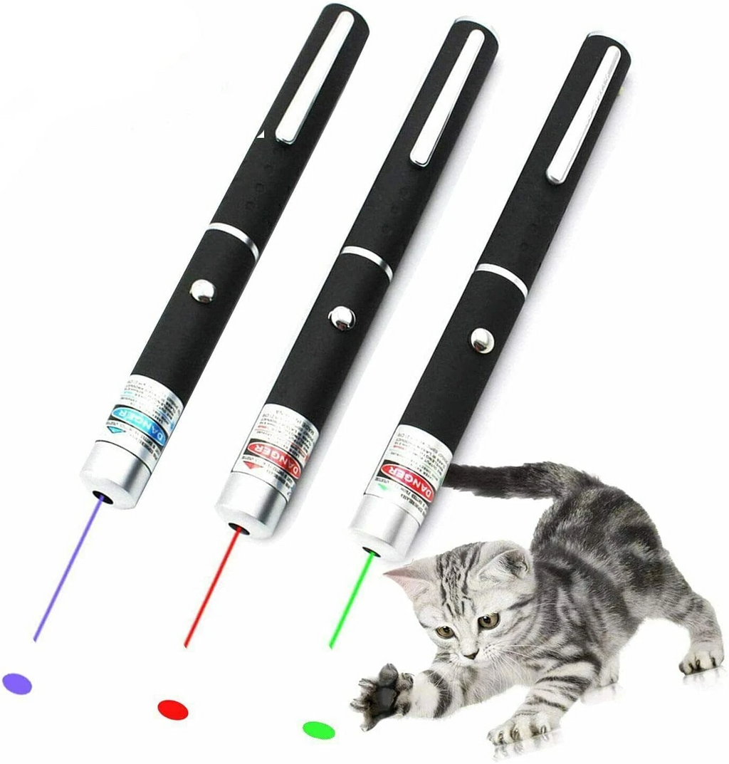 3 Packs 1000 Meters  Laser Pointer Pen Green Blue Red Light Visible Beam